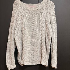 Millau Light Beige Cable Knit Sweater